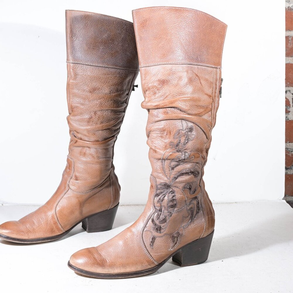 Siren by Mark Nason Knee High Boots in Tan - 6.5